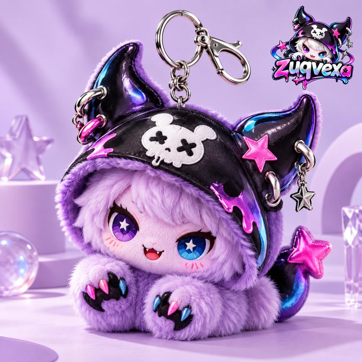 Purple Monster Plush Bag Charm
