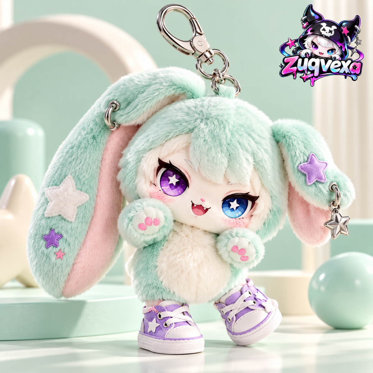 Mint Bunny Sneaker Bag Charm