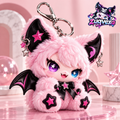 Pink Bat Plush Bag Charm