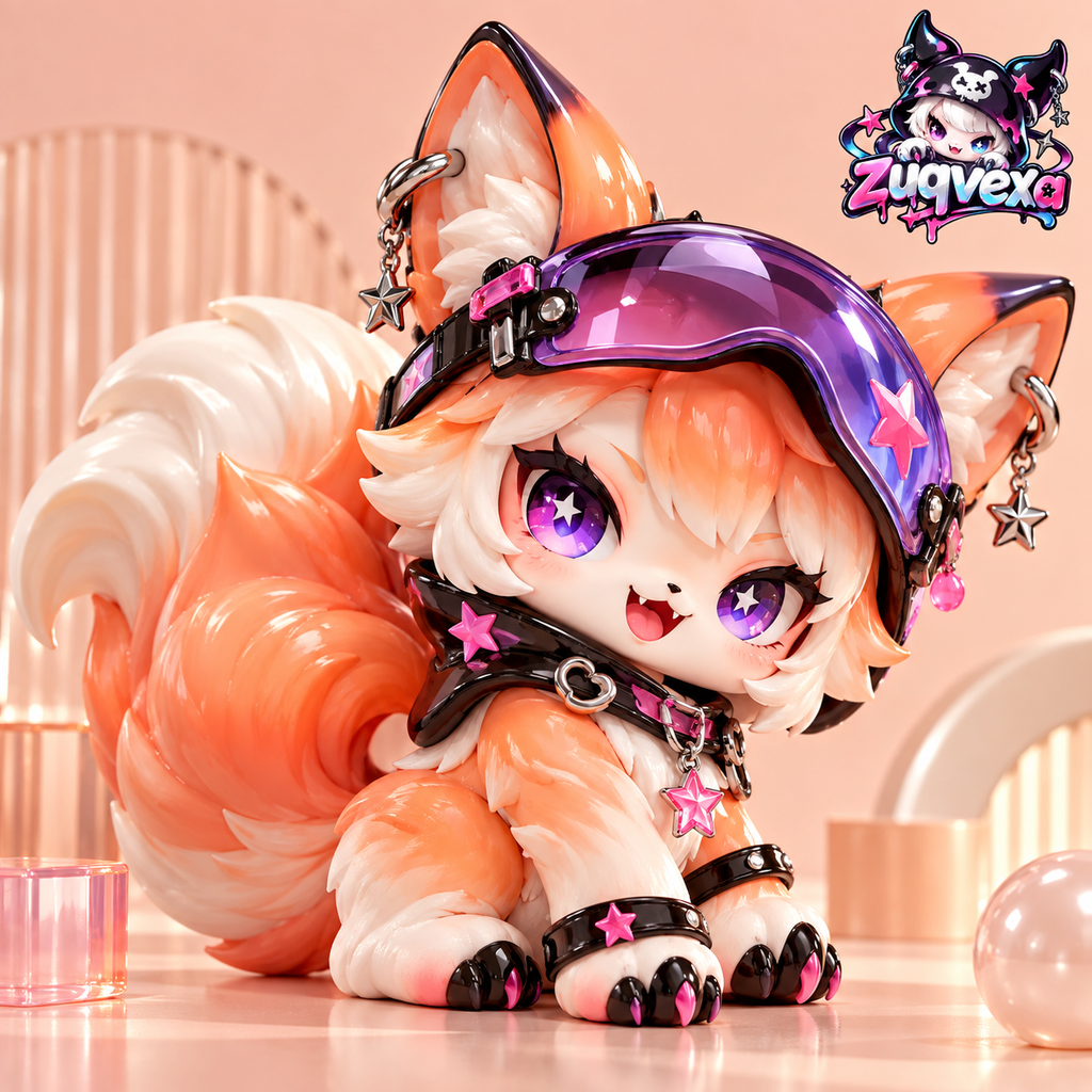 Peach Cyber Fox Figure