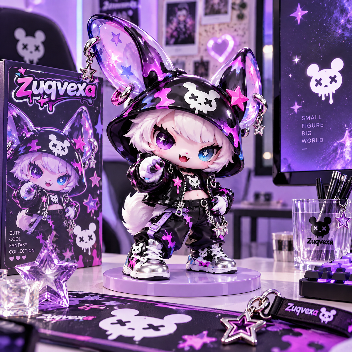 Purple Punk Bunny Figure