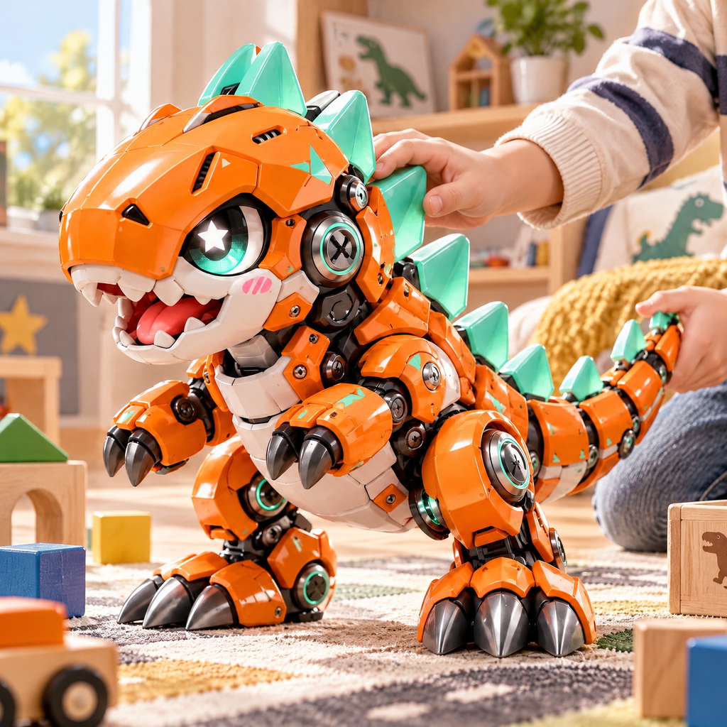 Orange Mecha Dino Figure