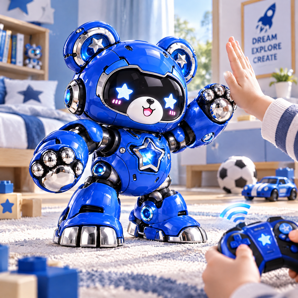Cobalt Mecha Bear Figure