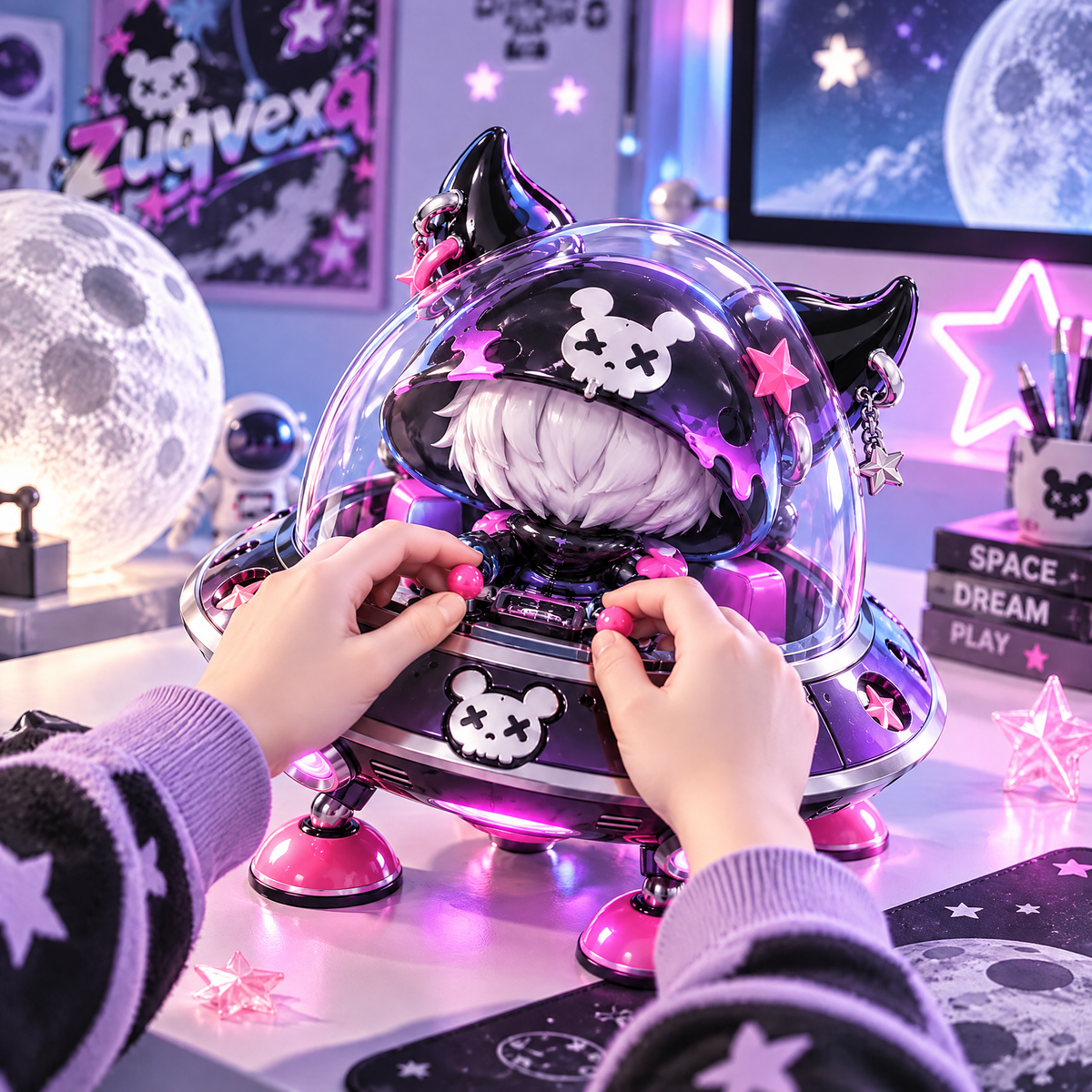 Cosmic Kitty UFO Diorama