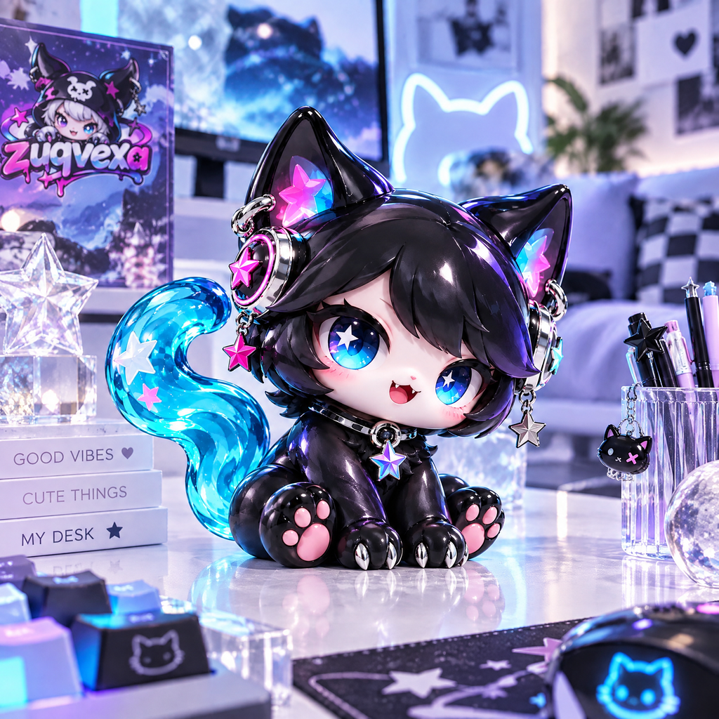 Blue Comet Cat Figure