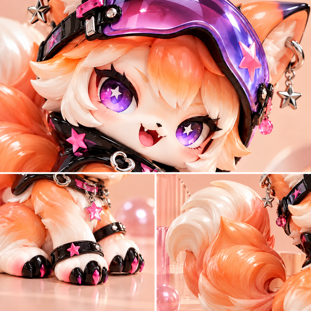 Peach Cyber Fox Figure