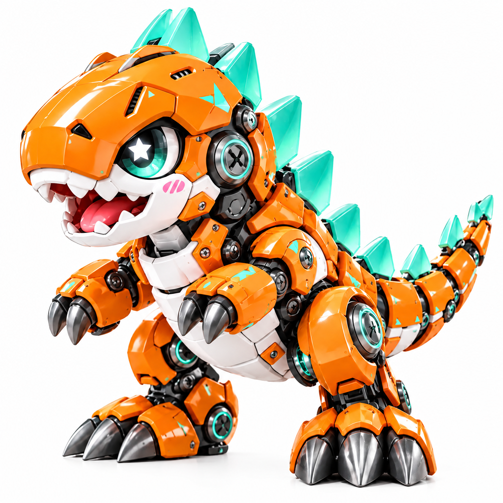 Orange Mecha Dino Figure