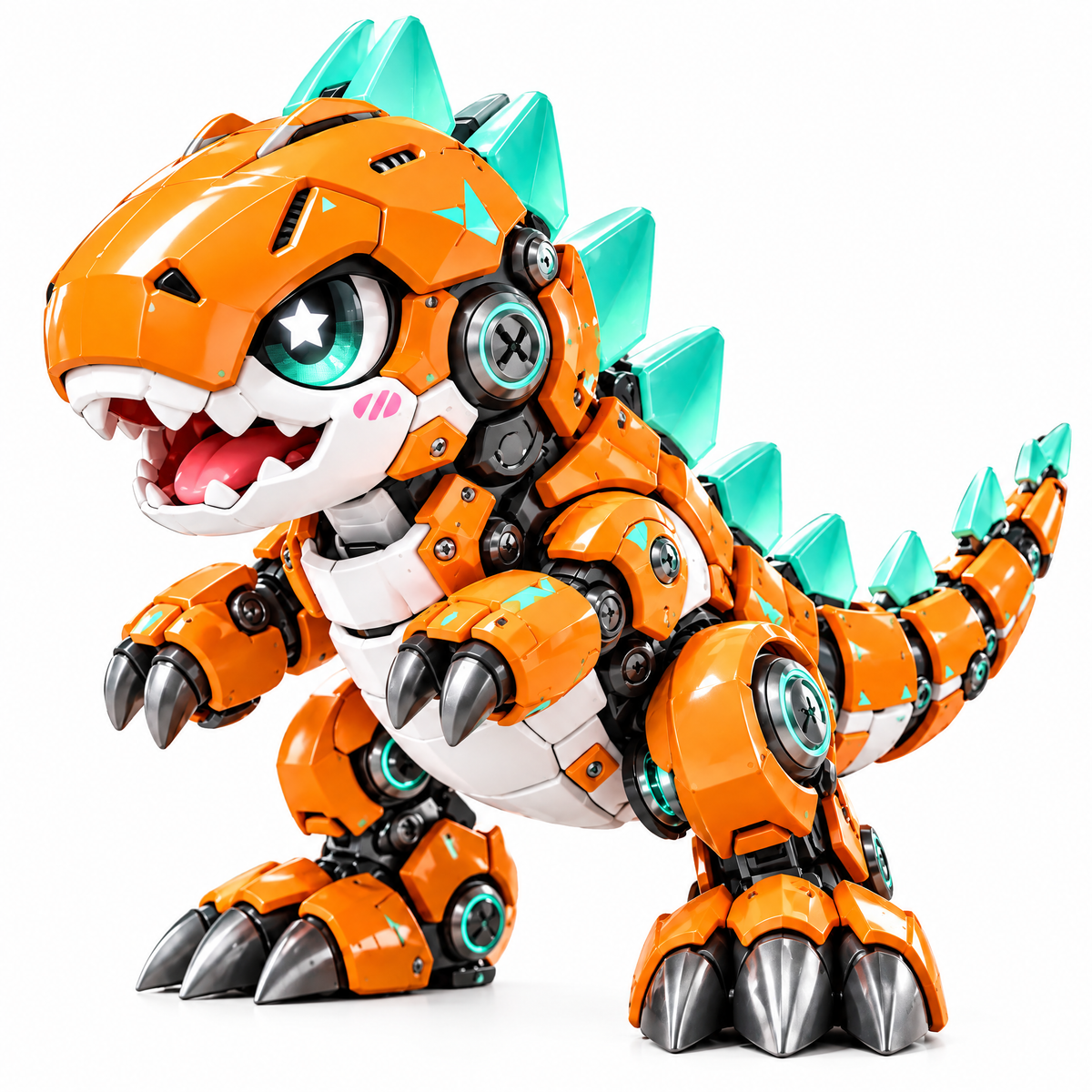 Orange Mecha Dino Figure