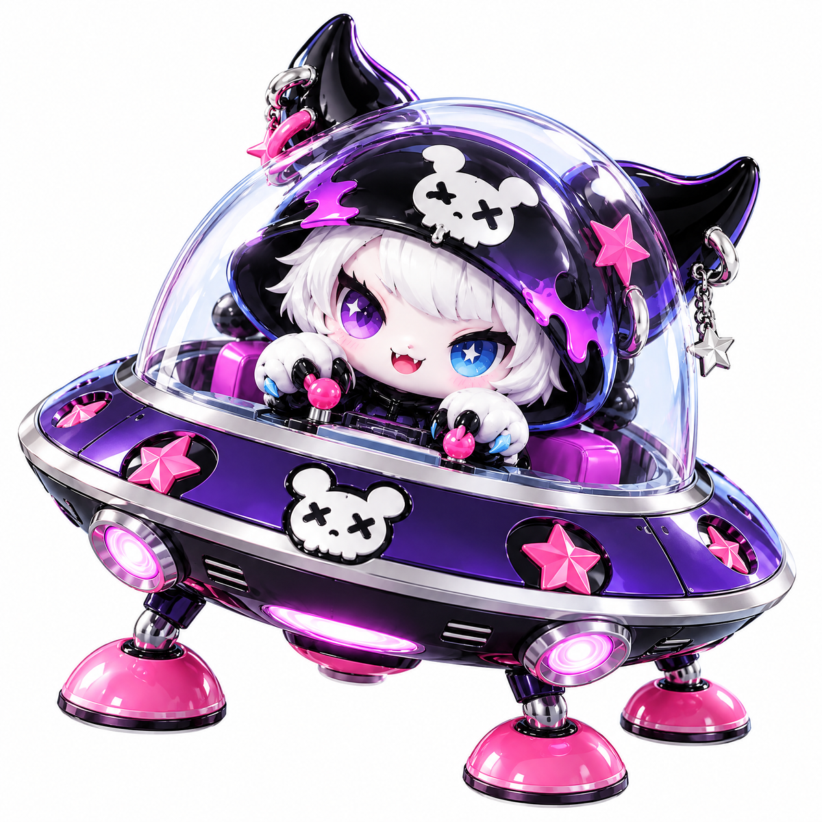 Cosmic Kitty UFO Diorama