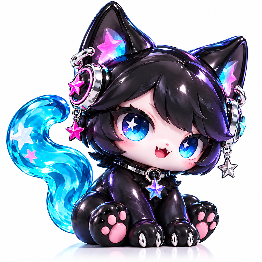 Blue Comet Cat Figure