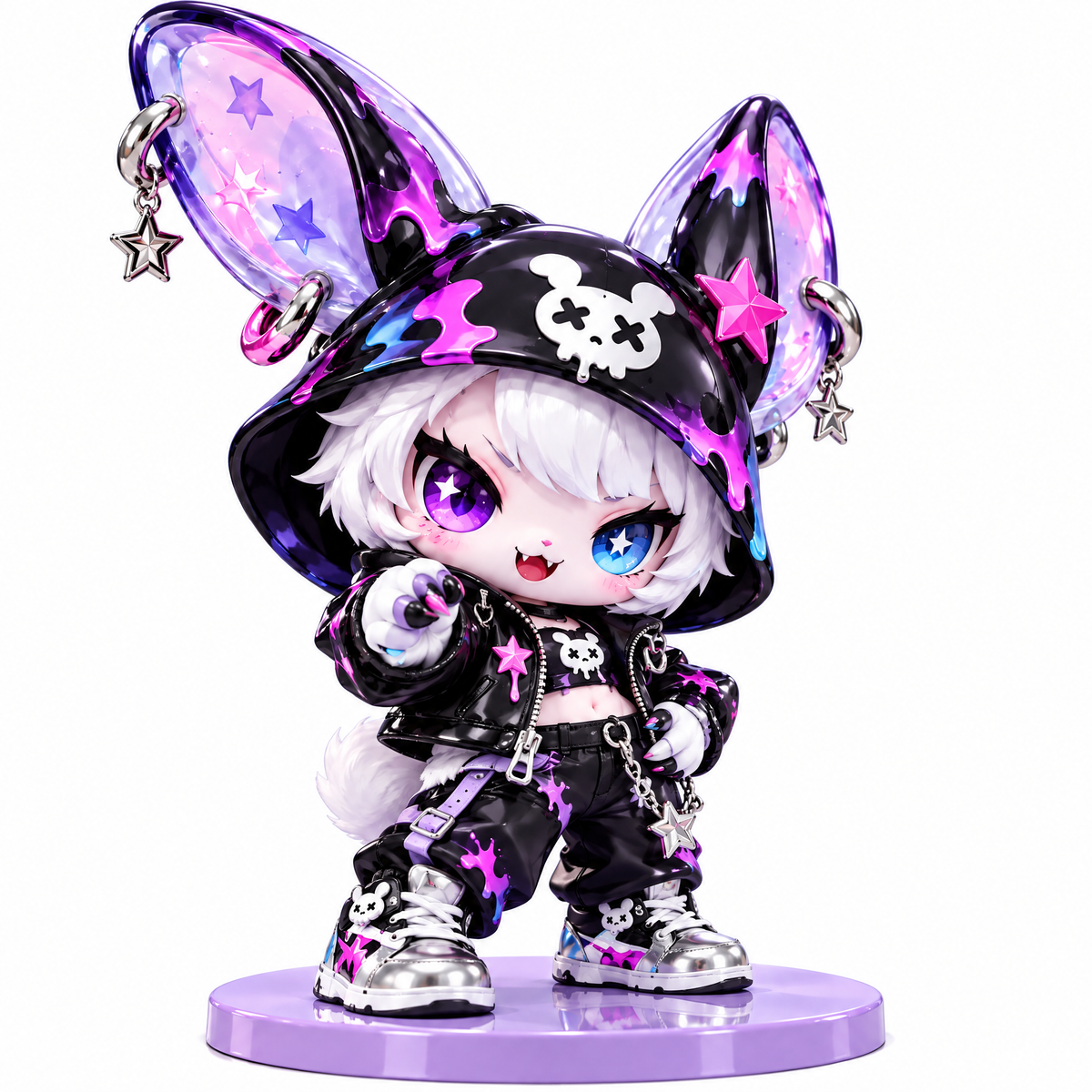 Purple Punk Bunny Figure