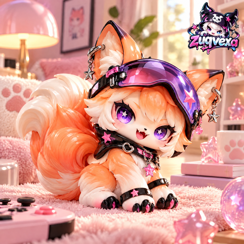 Peach Cyber Fox Figure