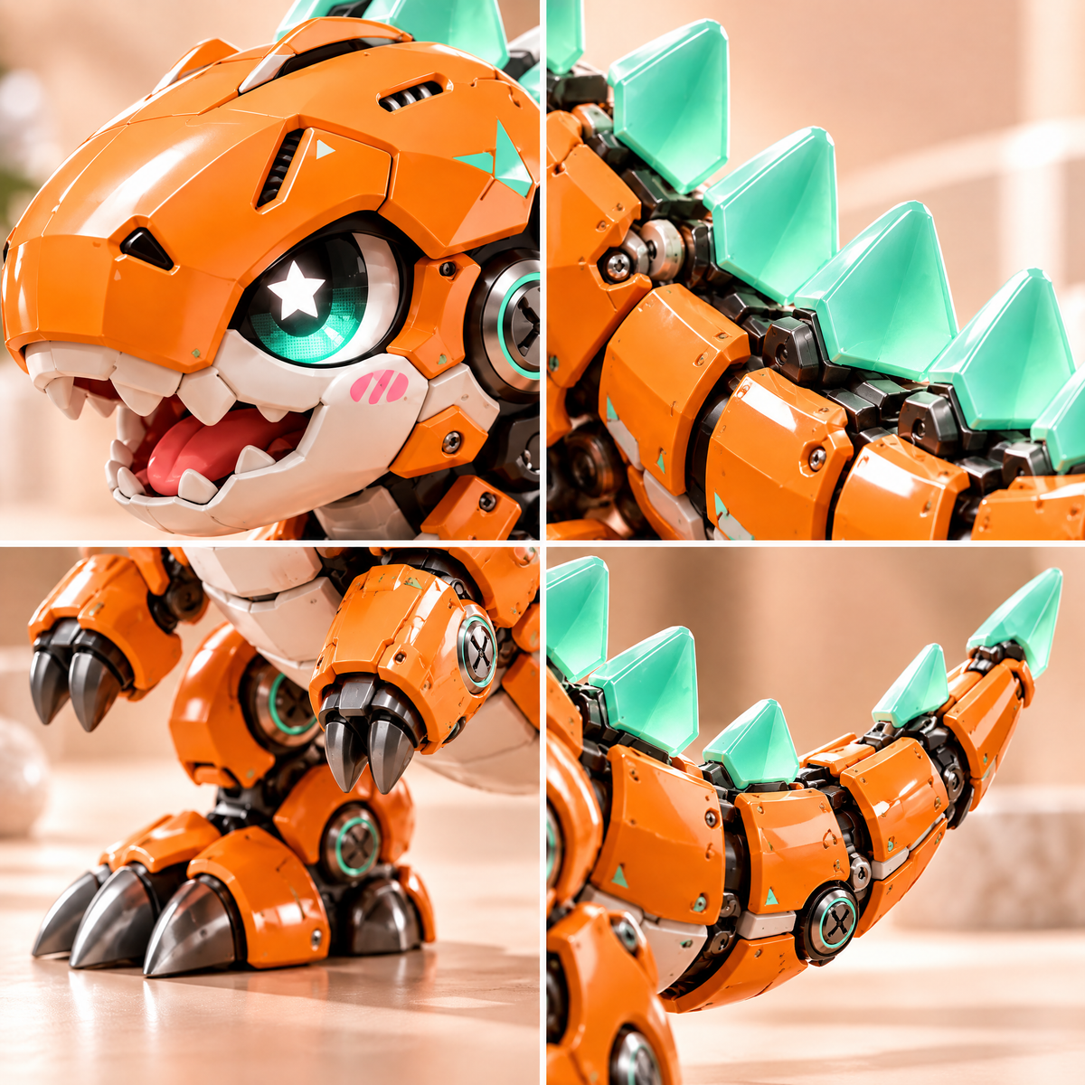Orange Mecha Dino Figure