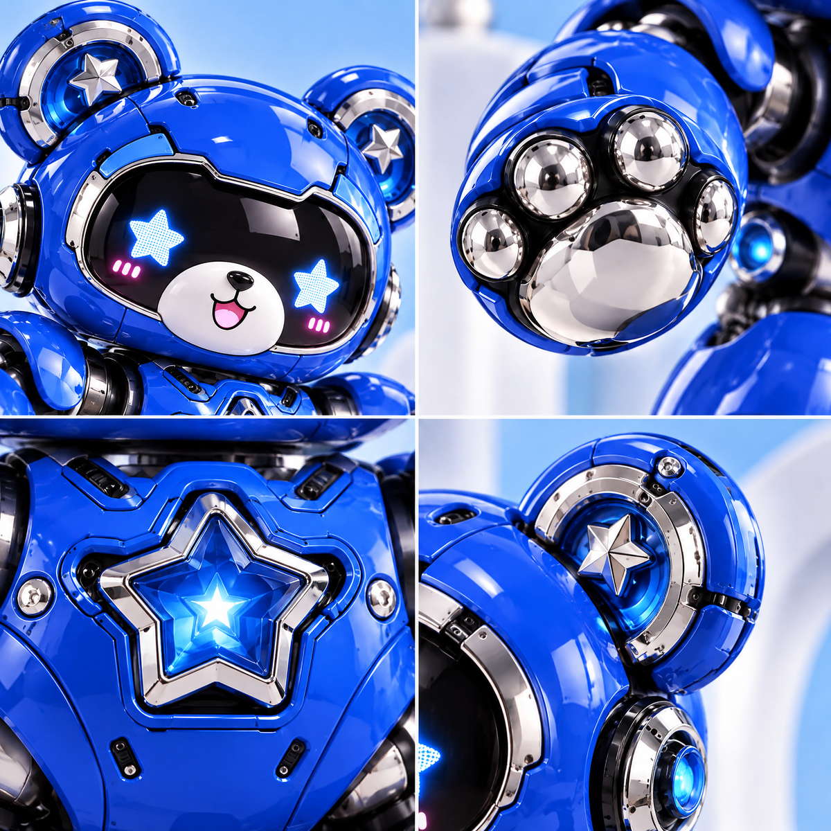 Cobalt Mecha Bear Figure