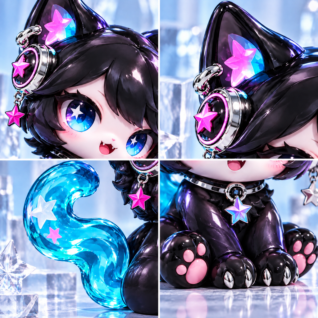 Blue Comet Cat Figure