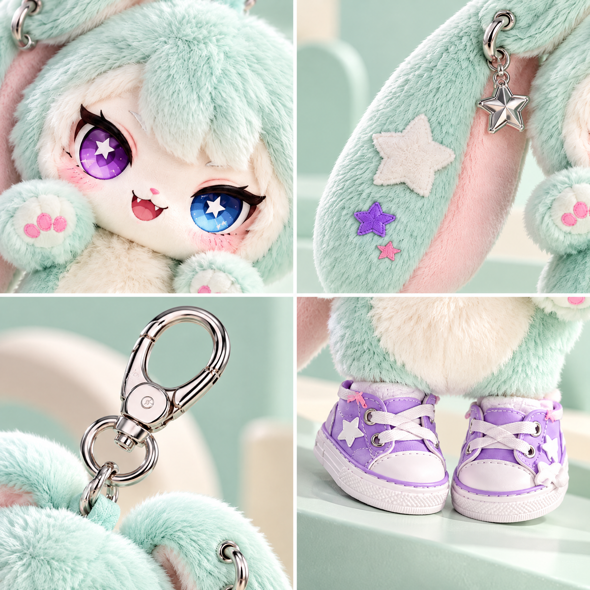 Mint Bunny Sneaker Bag Charm