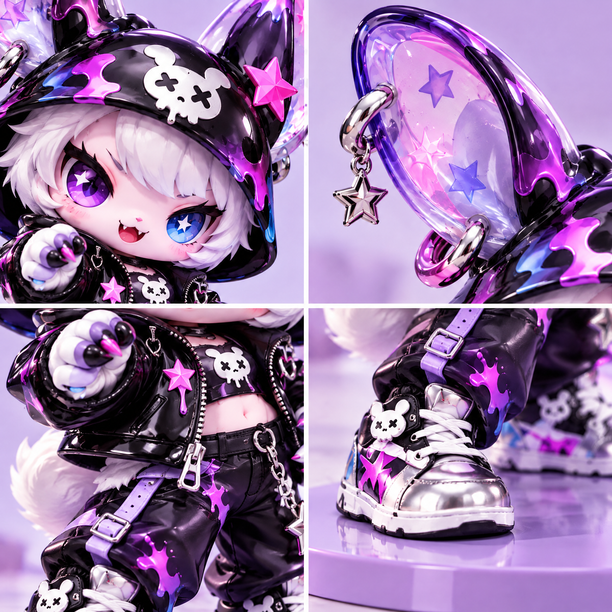 Purple Punk Bunny Figure