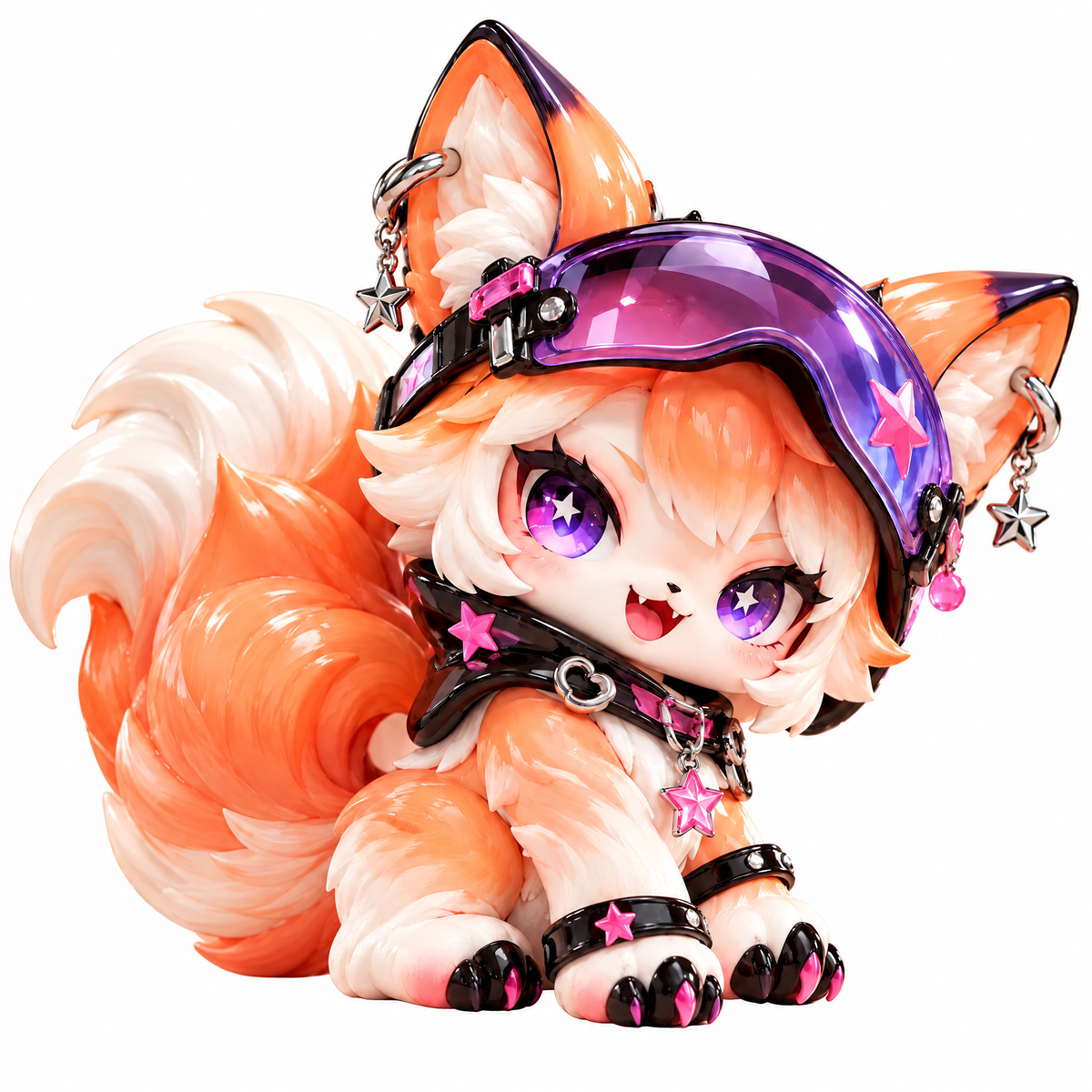 Peach Cyber Fox Figure