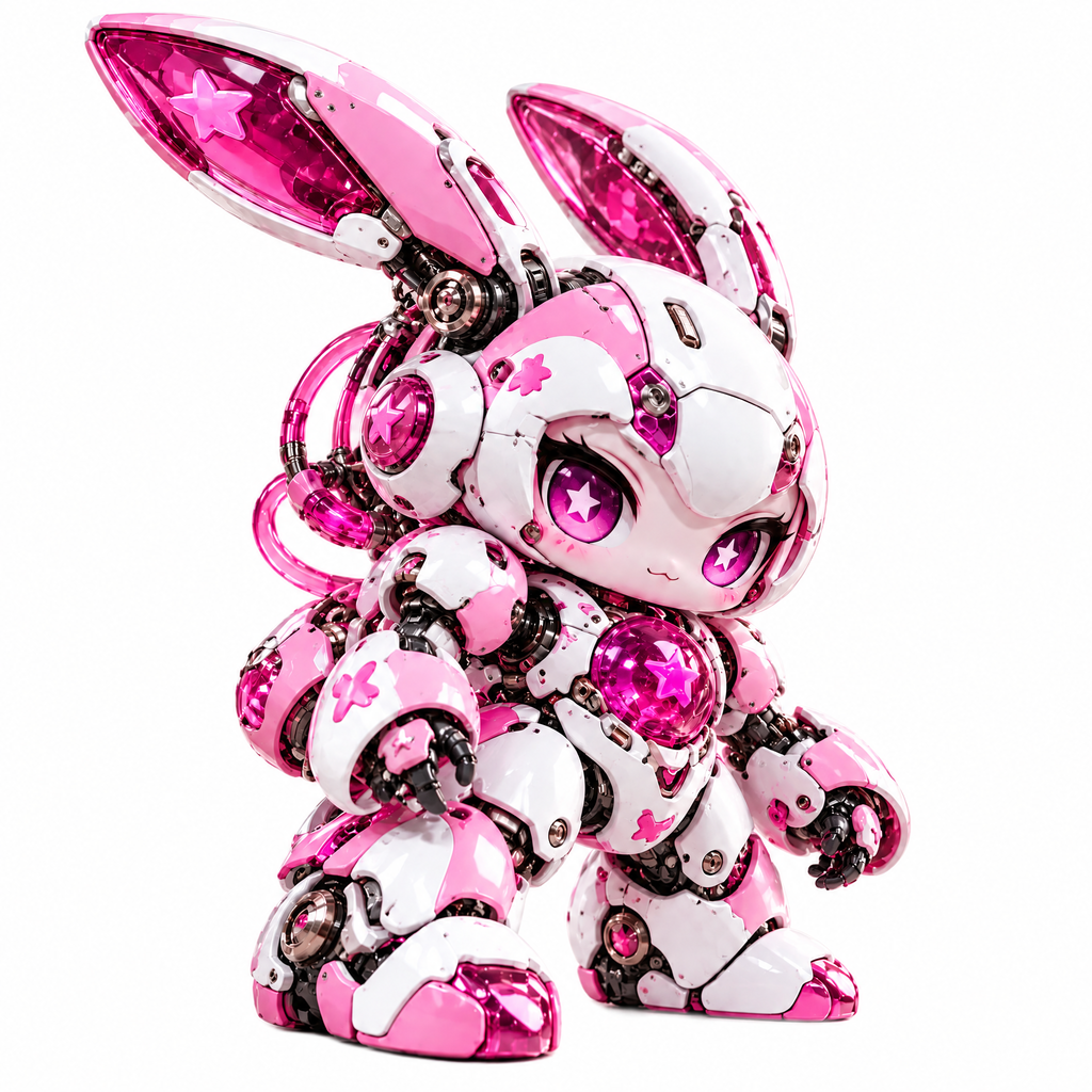 Pink Mecha Bunny Figure