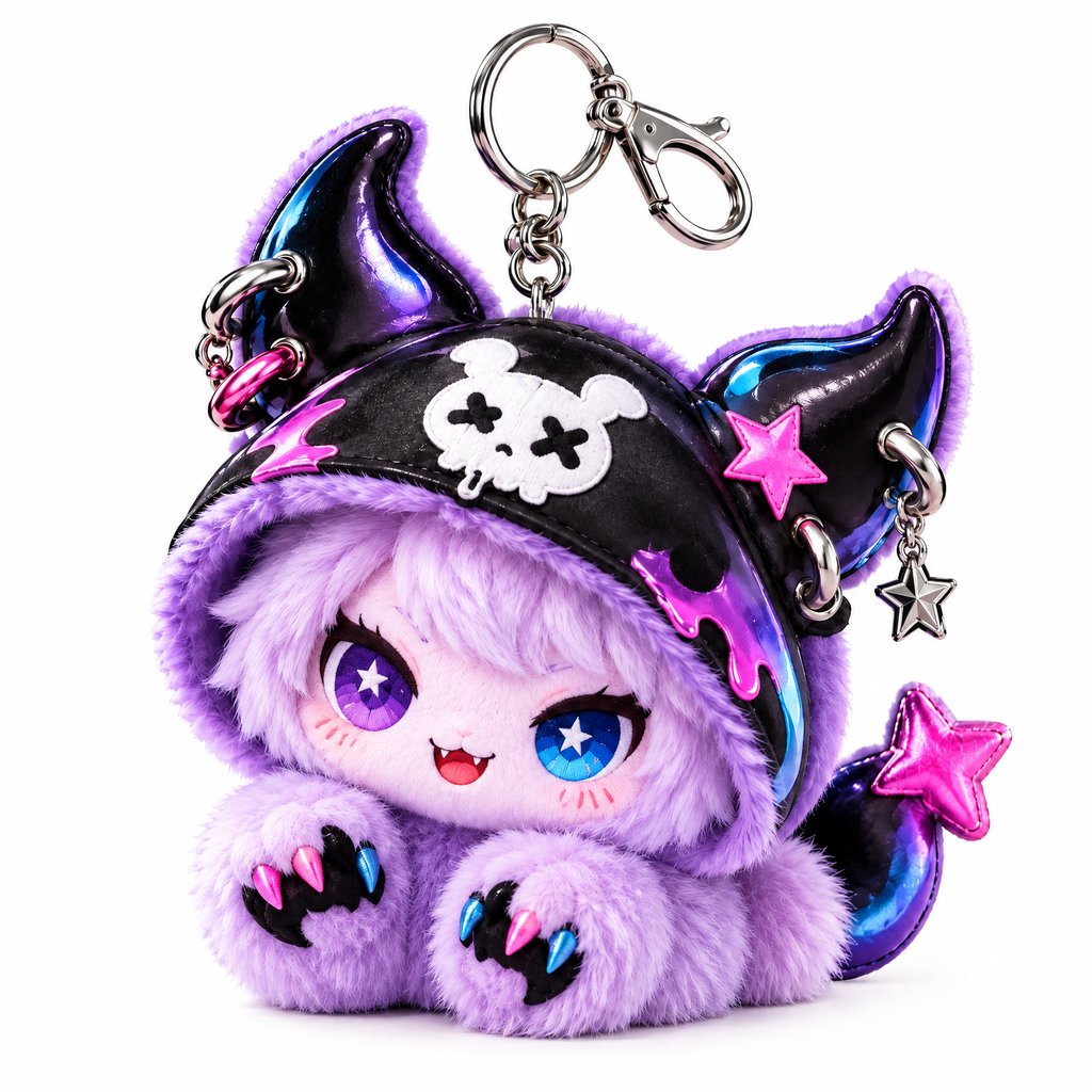 Purple Monster Plush Bag Charm