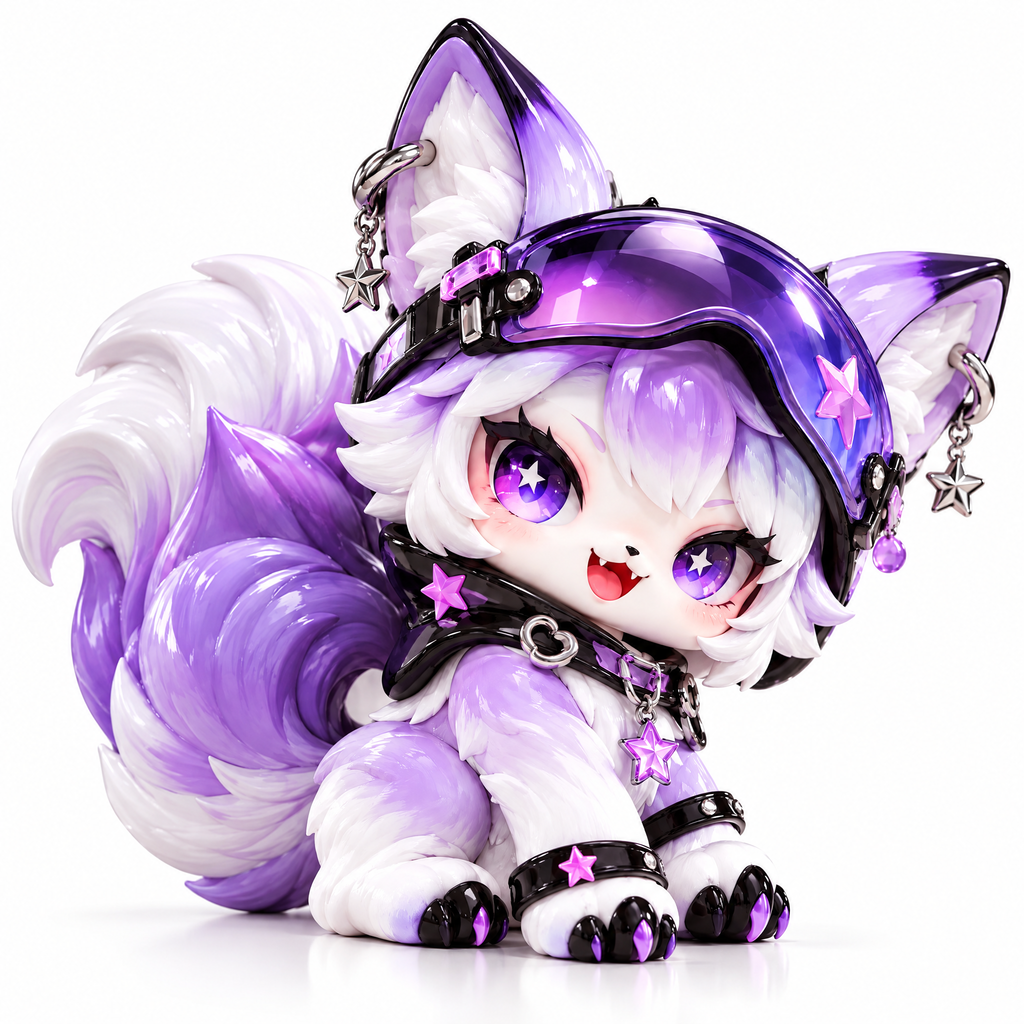 Peach Cyber Fox Figure