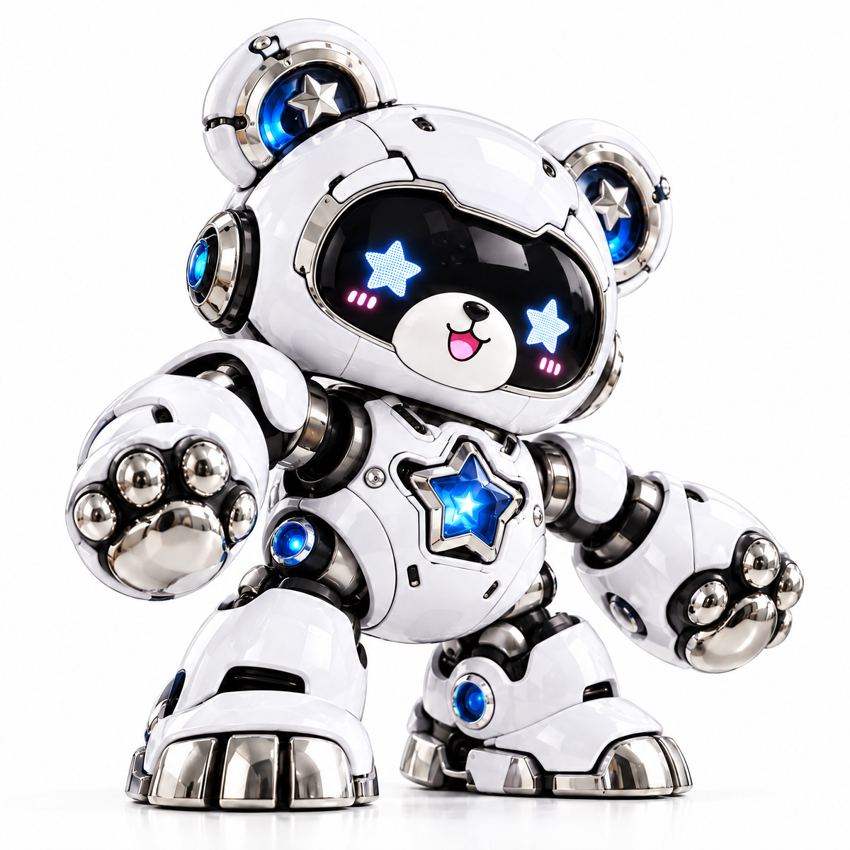 Cobalt Mecha Bear Figure