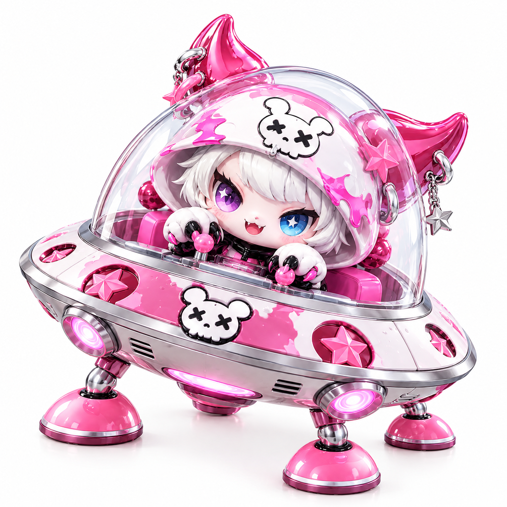Cosmic Kitty UFO Diorama
