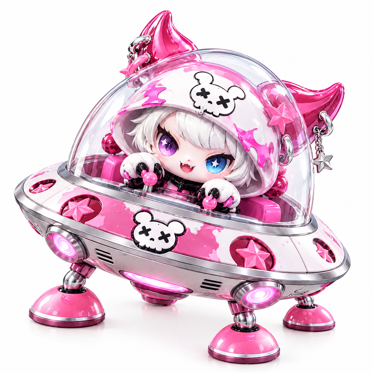 Cosmic Kitty UFO Diorama