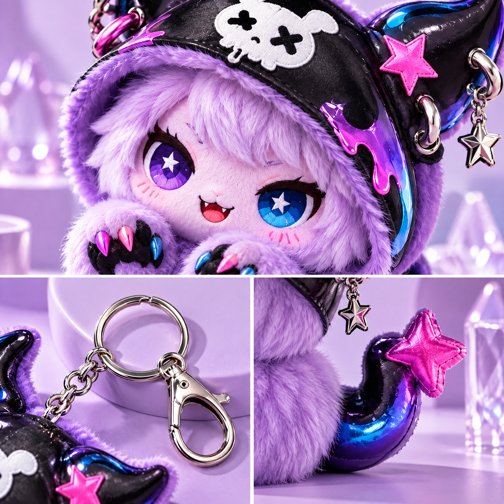 Purple Monster Plush Bag Charm