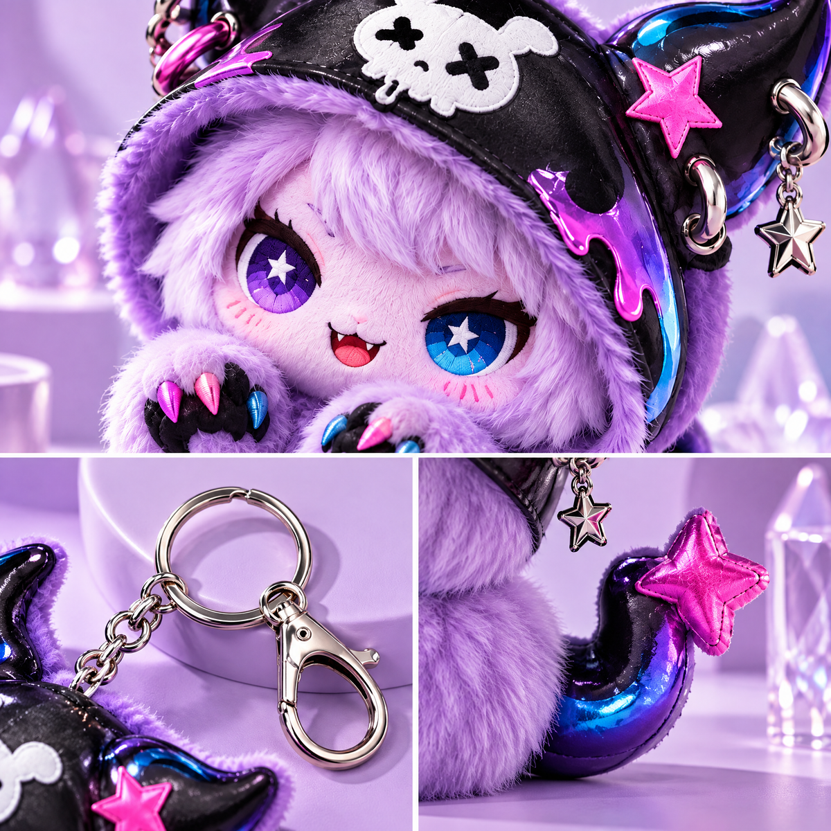 Purple Monster Plush Bag Charm