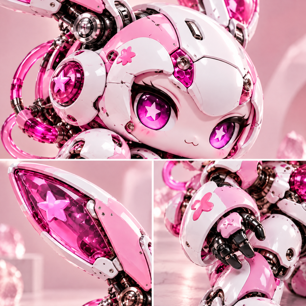 Pink Mecha Bunny Figure