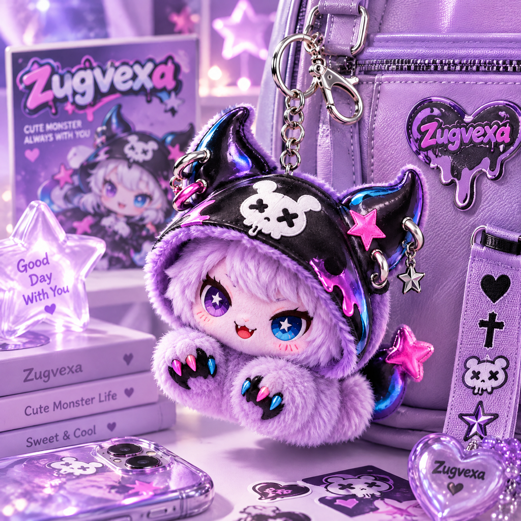 Purple Monster Plush Bag Charm
