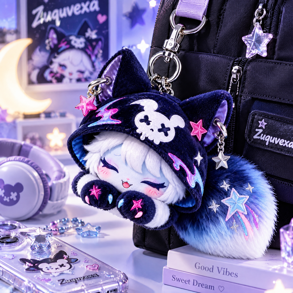 Midnight Nap Cat Bag Charm